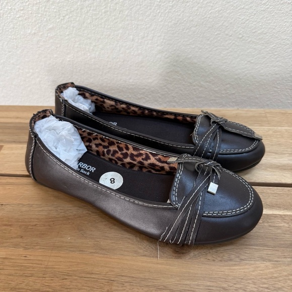 NWT Sag Harbor Women's Dark Brown Ballerina Flats with Bow Detail Size 8 - Picture 5 of 6